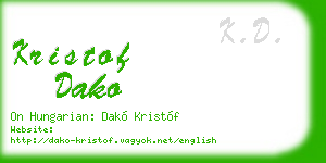 kristof dako business card