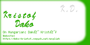 kristof dako business card